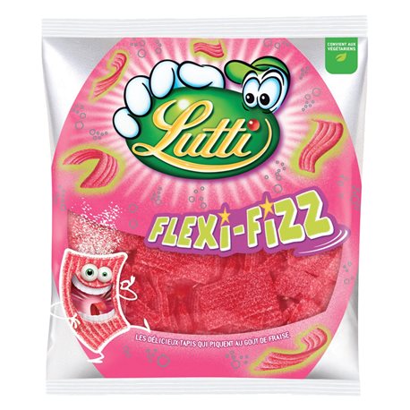 Lutti Flexi-Fizz Fraise 225g (lot de 8)