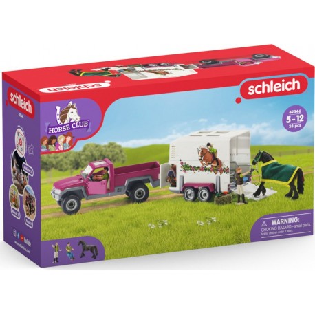 SCHLEICH Figurine Pick-up avec remorque la figurine