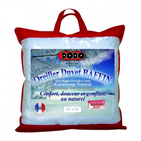 DODO Oreiller garnissage 15% duvet 85% plumettes BAFFIN 65x65cm (lot de 2)