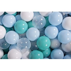 Ensemble De Boules En Plastique, 300 Pcs, Jaune/rouge/blanc Nacré/bleu Nacré