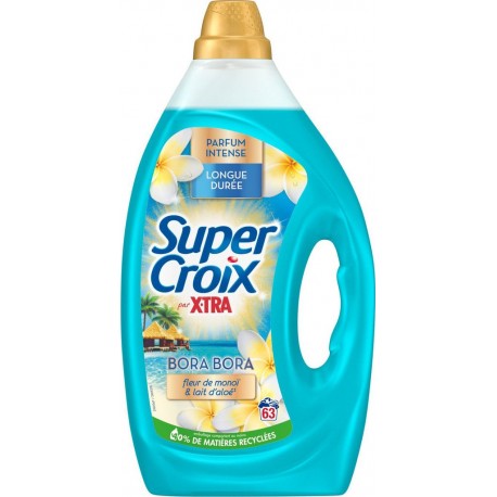SUPER CROIX Lessive Liquide Bora Bora aux Fleurs de MonoÏ et Aloé Vera 2.835L