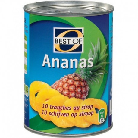 Best Of Ananas 10 Tranches au Sirop 570g (lot de 24)