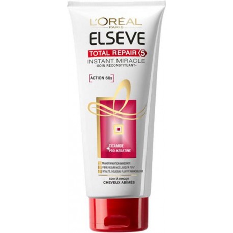 L’Oréal Paris Elseve Total Repair 5 Instant Miracle Soin Reconstituant Cheveux Abîmés 200ml (lot de 3)