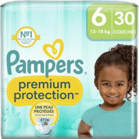 Pampers Couches Premium Protection Taille 6 13-18Kg+ x30