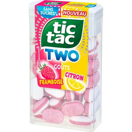 TIC TAC Bonbons Tic Tac Two Framboise Citron 38 pastilles