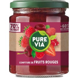PURE VIA Confiture de fruits rouges réduit en sucres 300g