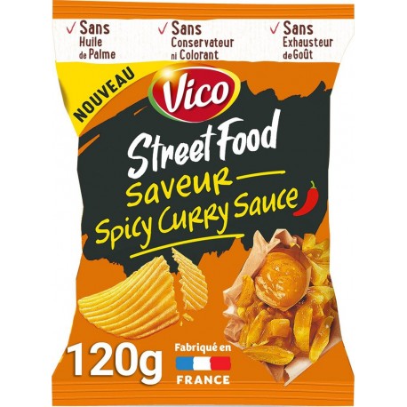 VICO Chips Street Food Saveur Spicy Sauce Curry 120g