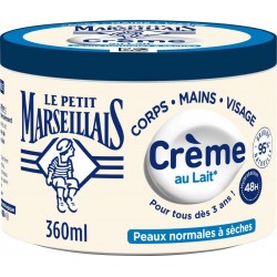 LE PETIT MARSEILLAIS Crème Multi-usages Corps Mains Visage Peau Normale à Sèche Hydratation 48h 360ml