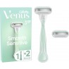 GILLETTE Coffret Rasoir et Lames Pour Femme Smooth Sensitive 3 Produits le rasoir + 2 recharges