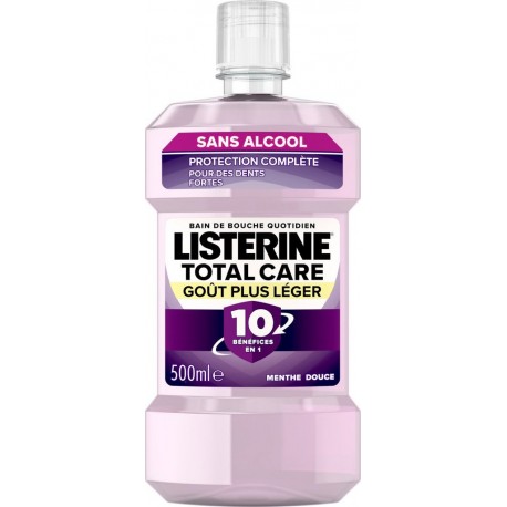 LISTERINE Bain de Bouche Total Care 10en1 Menthe Douce Sans Alcool 500ml
