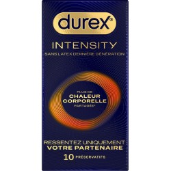 DUREX Préservatif Intensity sans Latex Chaleur Corporelle 10 préservatifs