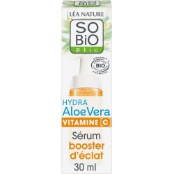 SO BIO ETIC Soin Visage Hydra à l'Aloe Vera Vitamine C Booster d'Eclat Hydratant 24H 30ml