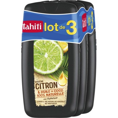 TAHITI Gel douche Hydratant Citron et Huile de Coco 3x250ml 750ml