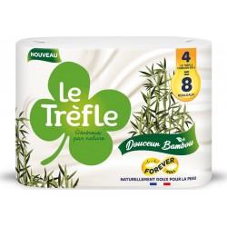 LE TREFLE Papier Toilette Douceur Bambou les 8 rouleux