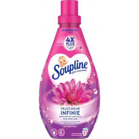 SOUPLINE Adoucissant Concentré Ultra Fraîcheur Rosée le bidon de 800ml