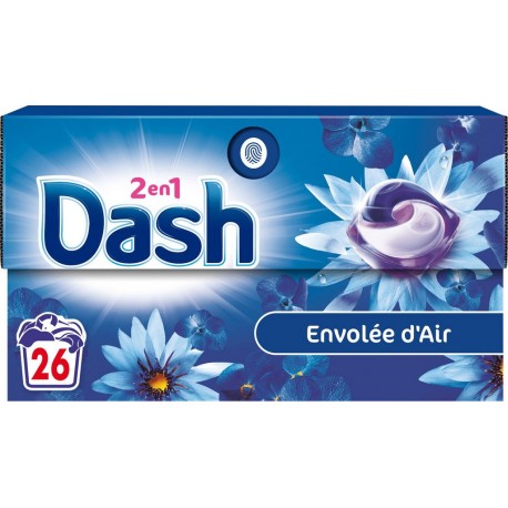 DASH Lessive capsules 2en1 Envolée d'Air 26 capsules