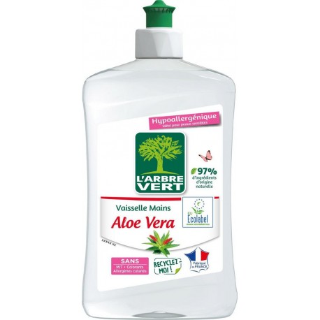 L'ARBRE VERT Liquide vaisselle Aloe Vera Hypoallergénique Ecolabel 500ml