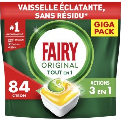 FAIRY Tablette lave-Vaisselle Original Tout en 1 Citron 84 tablettes