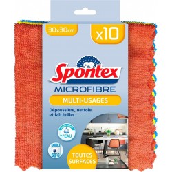 SPONTEX Lavette microfibre multi-usages toutes surfaces 10 lavettes