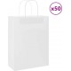 Vidaxl Sacs En Papier 50 Pcs Avec Poignées Blanc 26x12x35 Cm