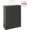 Vidaxl Sacs En Papier 50 Pcs Avec Poignées Noir 32x12x42 Cm
