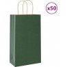 Vidaxl Sacs En Papier 50 Pcs Avec Poignées Vert 21x11x36 Cm