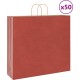 Vidaxl Sacs En Papier 50 Pcs Avec Poignées Rouge 54x15x49 Cm