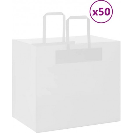 Vidaxl Sacs En Papier 50 Pcs Avec Poignées Blanc 32x22x28 Cm