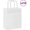 Vidaxl Sacs En Papier 250 Pcs Avec Poignées Marron 18x8x22 Cm