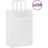 Vidaxl Sacs En Papier 250 Pcs Avec Poignées Blanc 21x11x31 Cm
