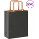 Vidaxl Sacs En Papier 50 Pcs Avec Poignées Noir 18x8x22 Cm