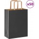 Vidaxl Sacs En Papier 50 Pcs Avec Poignées Noir 21x11x28 Cm