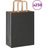Vidaxl Sacs En Papier 250 Pcs Avec Poignées Noir 21x11x28 Cm