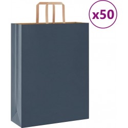 Vidaxl Sacs En Papier 50 Pcs Avec Poignées Bleu 32x12x42 Cm