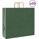 Vidaxl Sacs En Papier 50 Pcs Avec Poignées Vert 54x15x49 Cm