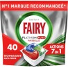 FAIRY Tablette lave-Vaisselle Platinum Plus Tout en 1 Action 7-en-1 Propreté Intense x40