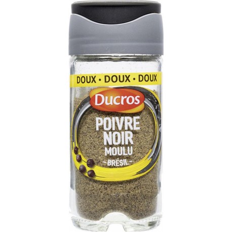 Ducros Poivre Noir Moulu Brésil Doux avec Opercule Fraîcheur 32g (lot de 3)