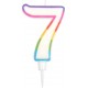 PARIS PRIX Bougie D'anniversaire chiffre 7 10cm Multicolore