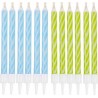 PARIS PRIX Lot De 12 Bougies D'anniversaire magiques 6cm Bleu & Vert