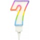 PARIS PRIX Bougie D'anniversaire chiffre 7 7cm Multicolore