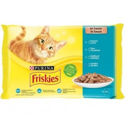 Friskies Aliment pour Chat en Sauce 4 Poissons 85g par 4 rations 7613036987592