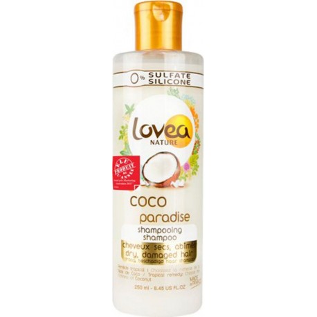 Lovea Shampooing Coco Paradise Cheveux Secs Abîmés 250ml (lot de 4)