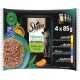 SHEBA Pâtée pour chat Adulte en sauce Poulet Dinde Thon Saumon 4x85g 320g
