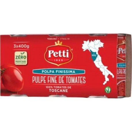 PETTI PULPE FINE de TOMATES 3x400g 1.2Kg