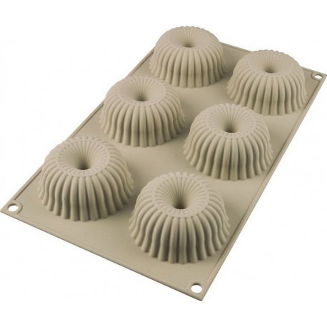 SILIKOMART Moule à gâteau fantaisie silicone 3D 6 mini-raggio Siliko