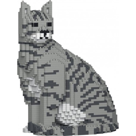 JEKCA BLOCS DE CONSTRUCTION - CHAT TIGRE GRIS CLAIR ASSIS
