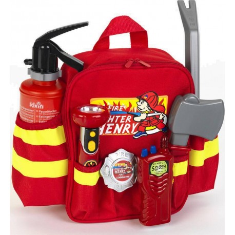 KLEIN SAC A DOS DE POMPIER AVEC ACCESSOIRES