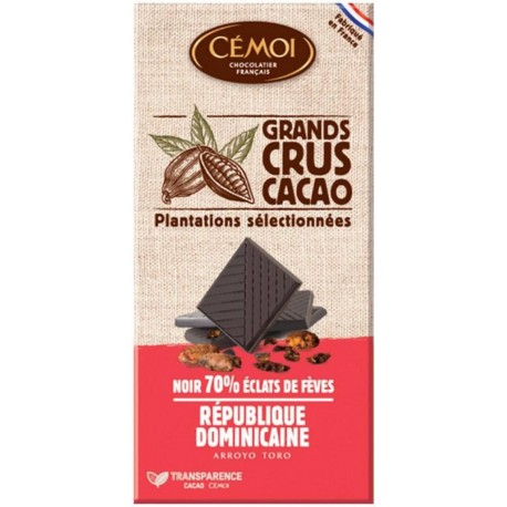 Cémoi Bio Noir République Dominicaine 100g (lot de 3) (Lot économique de 3 tablettes)