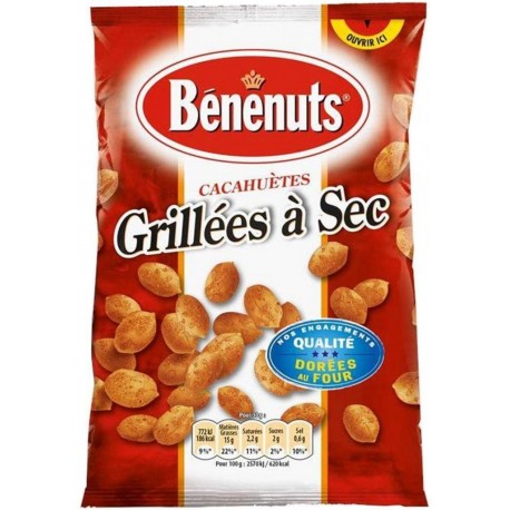 Bénénuts Cacahuètes Grillées à sec 120g (lot de 3)