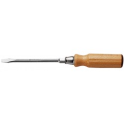 Tournevis manche bois pour vis à fente lame forgée avec 6 pans 10 x 175mm Facom ATHH.10X175